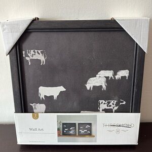 Threshold Black and White Cow Wall Art